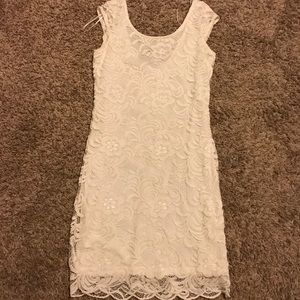 White lace mini dress
